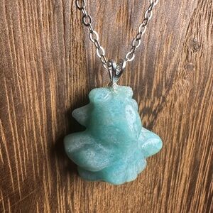 Amazonite Goldfish Pendant on Copper Chain